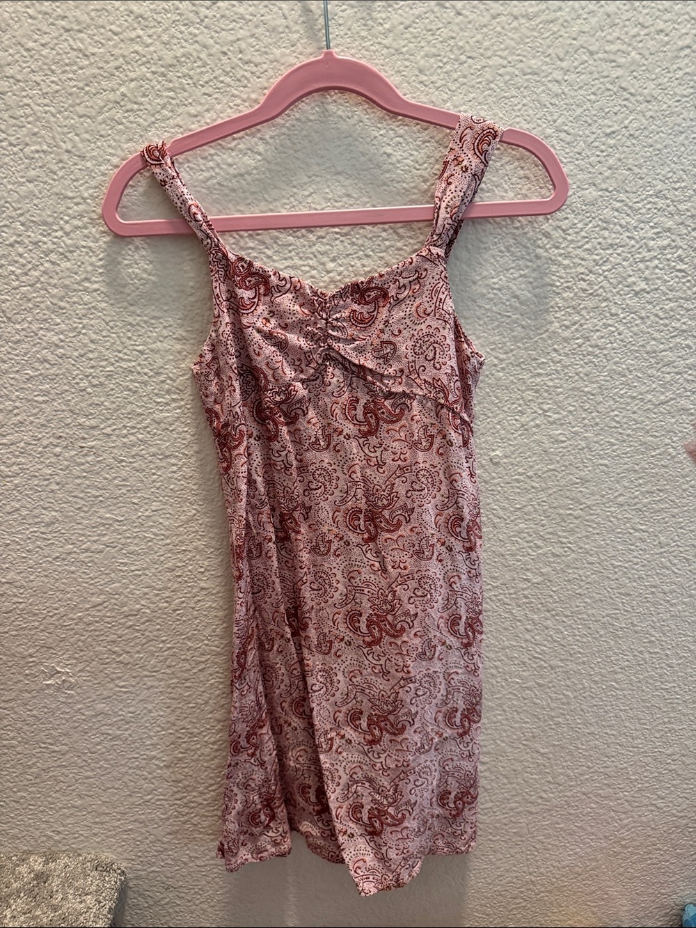 Girls Pink Paisley Casual Tank Dress